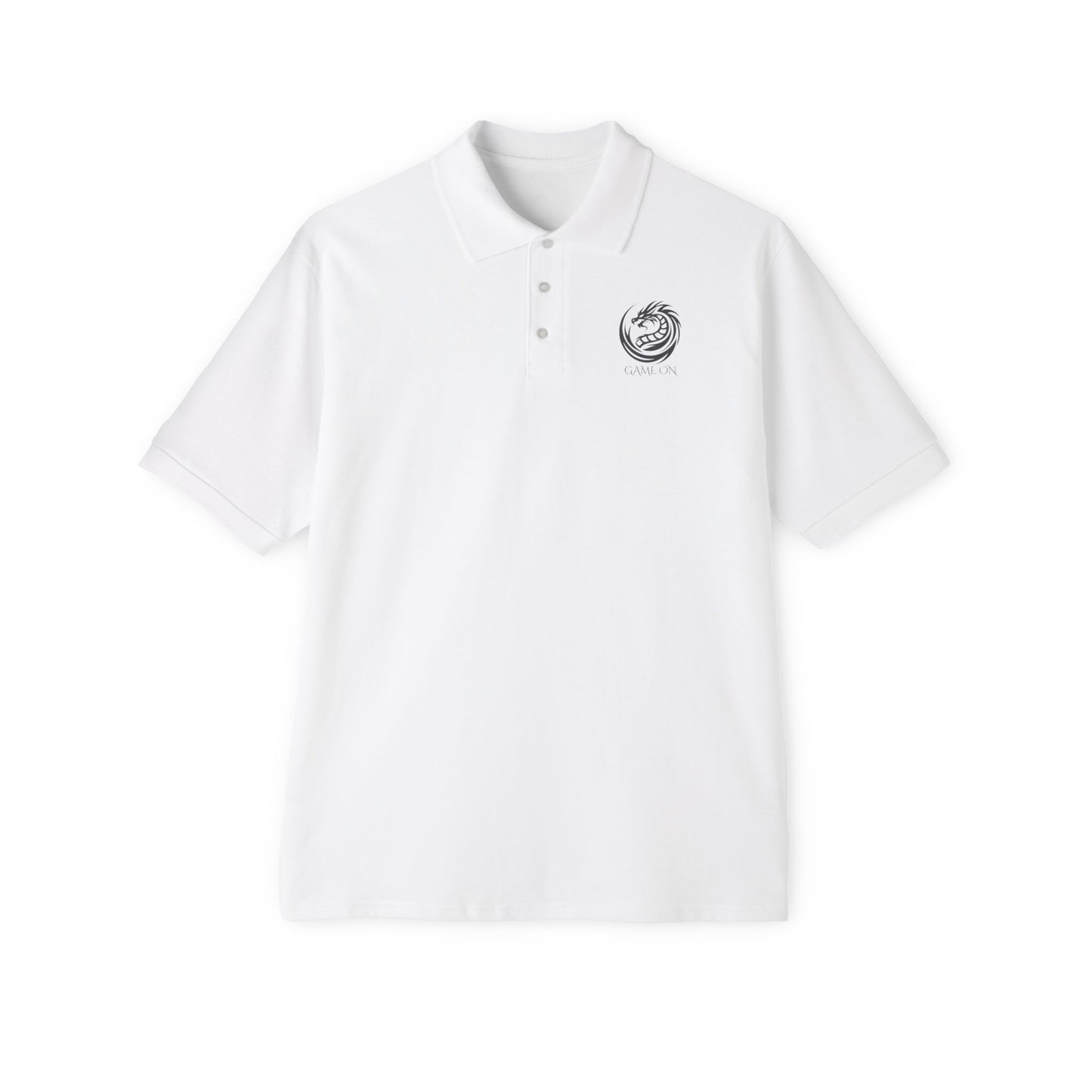 Men's Piqué Polo Shirt with Dragon Emblem - Casual Wear, Summer Outfit, Golf, Outdoor Activities, Gift for Him