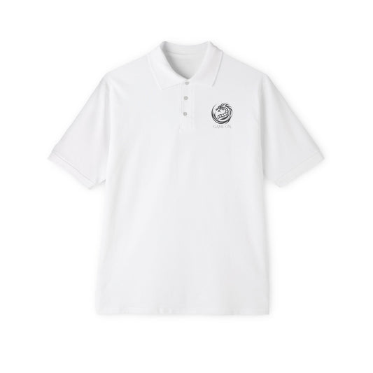 Men's Piqué Polo Shirt with Dragon Emblem - Casual Wear, Summer Outfit, Golf, Outdoor Activities, Gift for Him
