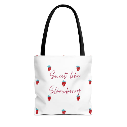 Sweet Strawberry Tote Bag, Cute Shopping Bag, Fruit Lover Gift, Summer Accessory, Eco-Friendly Tote, Everyday Use